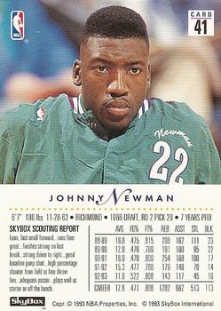 1993-94 SkyBox Premium #41 Johnny Newman Back