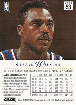 1993-94 SkyBox Premium #53 Gerald Wilkins Back
