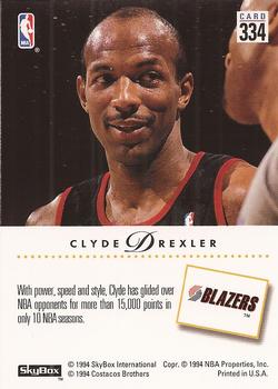 1993-94 SkyBox Premium #334 Clyde Drexler Back