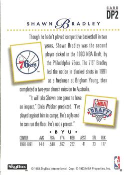 1993-94 SkyBox Premium - Draft Picks #DP2 Shawn Bradley Back