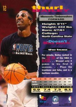 1993-94 Stadium Club - First Day Issue #12 Thurl Bailey Back