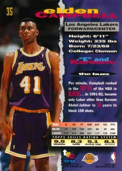 1993-94 Stadium Club - First Day Issue #35 Elden Campbell Back