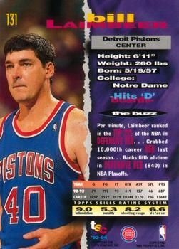 1993-94 Stadium Club - First Day Issue #131 Bill Laimbeer Back