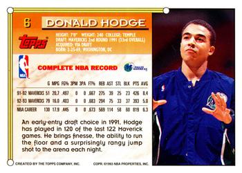 1993-94 Topps #6 Donald Hodge Back