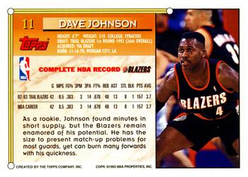 1993-94 Topps #11 Dave Johnson Back