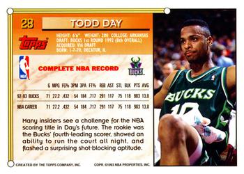 1993-94 Topps #28 Todd Day Back