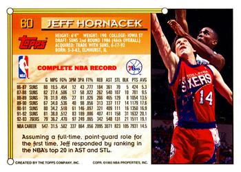 1993-94 Topps #60 Jeff Hornacek Back