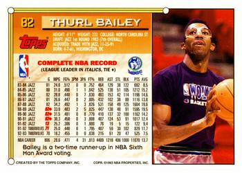 1993-94 Topps #82 Thurl Bailey Back