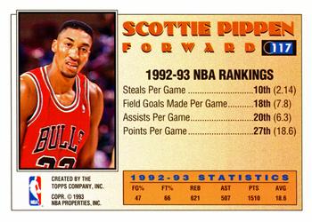 1993-94 Topps #117 Scottie Pippen Back