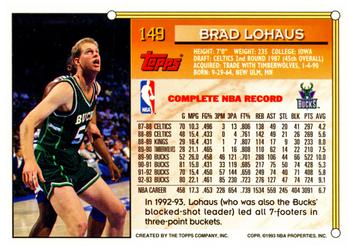 1993-94 Topps #149 Brad Lohaus Back