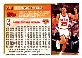 1993-94 Topps #210 Doc Rivers Back