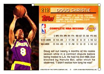 1993-94 Topps #212 Doug Christie Back