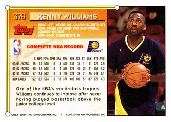 1993-94 Topps #376 Ken Williams Back