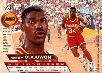 1993-94 Ultra #76 Hakeem Olajuwon Back
