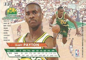 1993-94 Ultra #181 Gary Payton Back