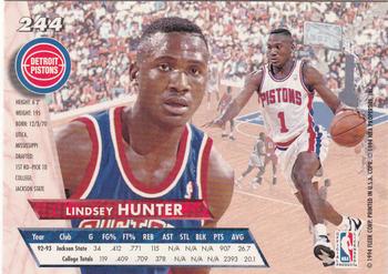 1993-94 Ultra #244 Lindsey Hunter Back