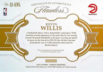 2018-19 Panini Flawless - Flawless Excellence Signatures #ES-KWL Kevin Willis Back