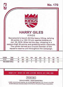 2019-20 Hoops - Red Backs #170 Harry Giles Back