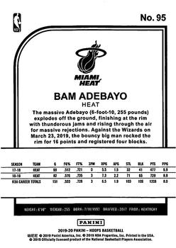 2019-20 Hoops Winter #95 Bam Adebayo Back