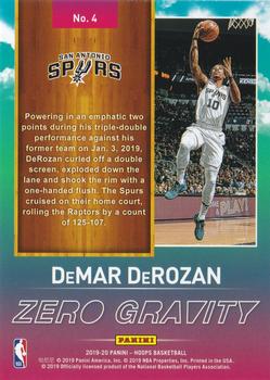 2019-20 Hoops - Zero Gravity #4 DeMar DeRozan Back