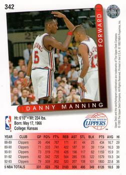 1993-94 Upper Deck #342 Danny Manning Back