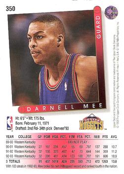 1993-94 Upper Deck #350 Darnell Mee Back