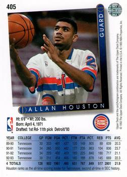 1993-94 Upper Deck #405 Allan Houston Back