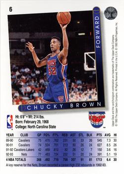 1993-94 Upper Deck #6 Chucky Brown Back