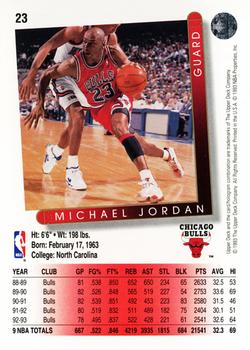 1993-94 Upper Deck #23 Michael Jordan Back