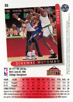 1993-94 Upper Deck #55 Dikembe Mutombo Back