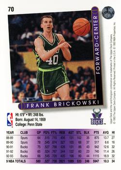 1993-94 Upper Deck #70 Frank Brickowski Back