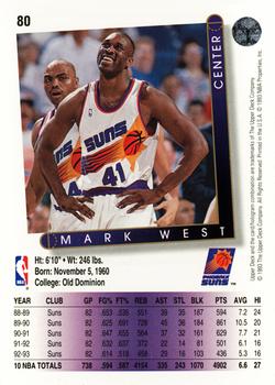 1993-94 Upper Deck #80 Mark West Back