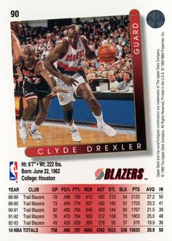 1993-94 Upper Deck #90 Clyde Drexler Back
