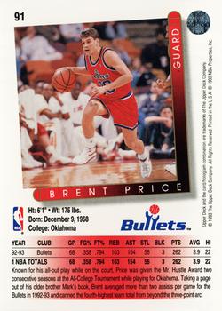 1993-94 Upper Deck #91 Brent Price Back