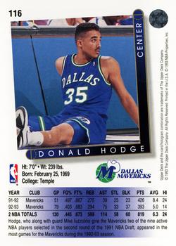 1993-94 Upper Deck #116 Donald Hodge Back