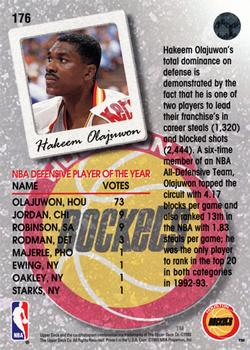 1993-94 Upper Deck #176 Hakeem Olajuwon Back