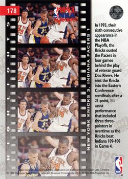 1993-94 Upper Deck #178 First Round: Knicks 3, Pacers 1 Back