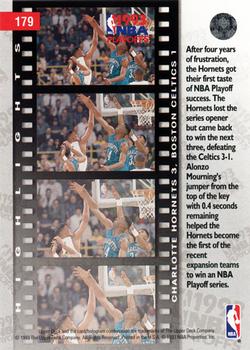 1993-94 Upper Deck #179 First Round: Hornets 3, Celtics 1 Back