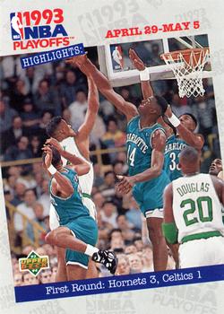 1993-94 Upper Deck #179 First Round: Hornets 3, Celtics 1 Front