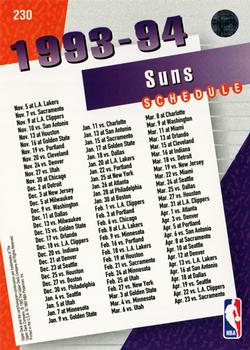 1993-94 Upper Deck #230 Phoenix Suns Back