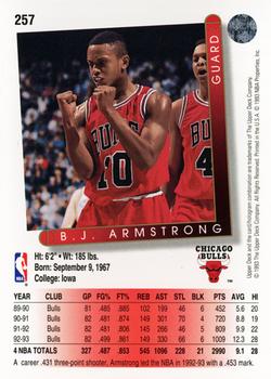 1993-94 Upper Deck #257 B.J. Armstrong Back