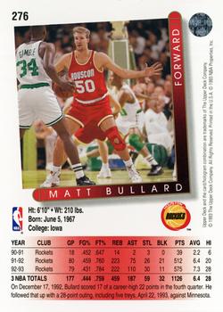 1993-94 Upper Deck #276 Matt Bullard Back