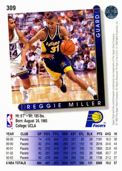 1993-94 Upper Deck #309 Reggie Miller Back