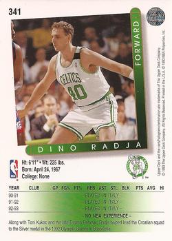 1993-94 Upper Deck #341 Dino Radja Back