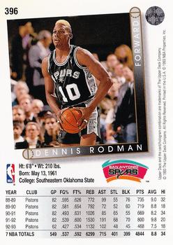 1993-94 Upper Deck #396 Dennis Rodman Back