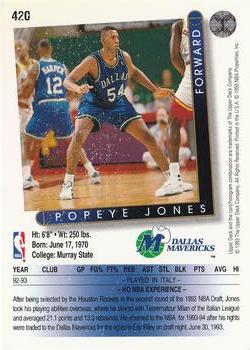 1993-94 Upper Deck #420 Popeye Jones Back