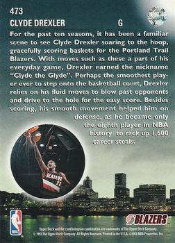 1993-94 Upper Deck #473 Clyde Drexler Back