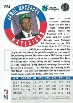 1993-94 Upper Deck - Rookie Exchange Silver #RE4 Jamal Mashburn Back
