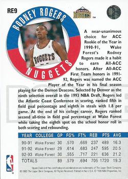 1993-94 Upper Deck - Rookie Exchange Silver #RE9 Rodney Rogers Back