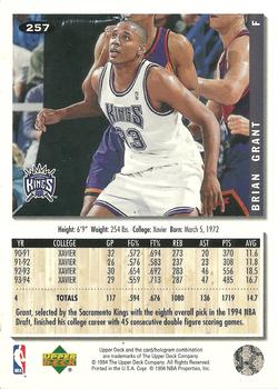 1994-95 Collector's Choice #257 Brian Grant Back